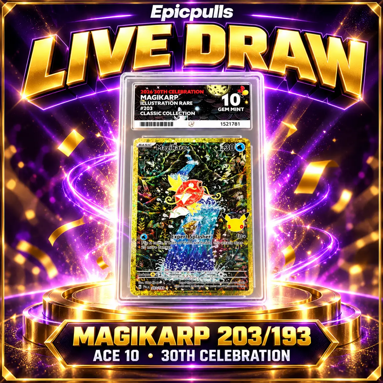 Magikarp 203/193 Classic Collection ACE 10 30th celebration