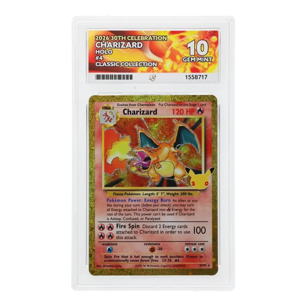 30th Celebration Charizard Gem Mint 10 + £800 Instant win prizes - Image 2